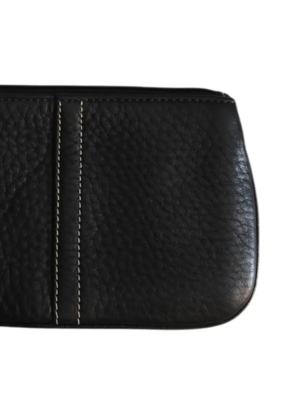 Coach Black Pebbled Leather Wristlet Zip Pouch Clutch Wallet